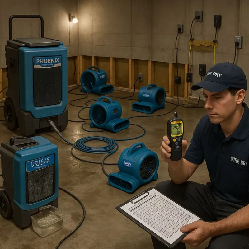 Structural Drying and Dehumidification process in Cienega Springs, AZ